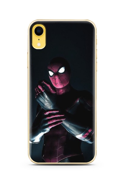 iPhone Xr Örümcek Adam Tasarım Süper Şeffaf Silikon Telefon Kılıfı