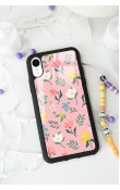 iPhone Xr Pinky Flowers Tasarımlı Glossy Telefon Kılıfı
