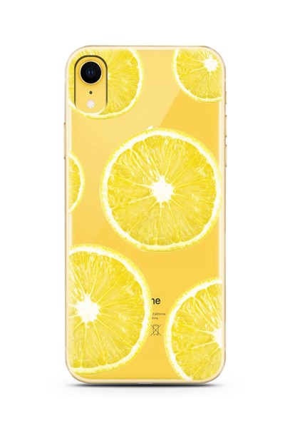 Iphone Xr Uyumlu  Limon Dilimi Tasarımlı Süper Şeffaf Silikon Telefon Kılıfı