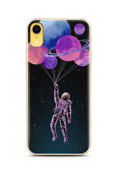 Iphone Xr Uzay Balon Tasarım Süper Şeffaf Silikon Telefon Kılıfı