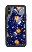 iPhone Xs Max Ay Güneş Pijama Tasarımlı Glossy Telefon Kılıfı
