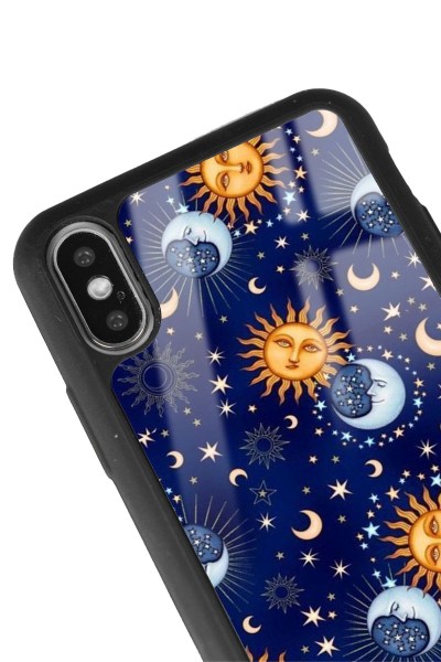 iPhone Xs Max Ay Güneş Pijama Tasarımlı Glossy Telefon Kılıfı