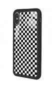iPhone Xs Max Damalı Tasarımlı Glossy Telefon Kılıfı