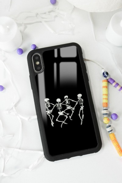 iPhone Xs Max Dancer Skeleton Tasarımlı Glossy Telefon Kılıfı