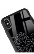 iPhone Xs Max Dark Leaf Tasarımlı Glossy Telefon Kılıfı