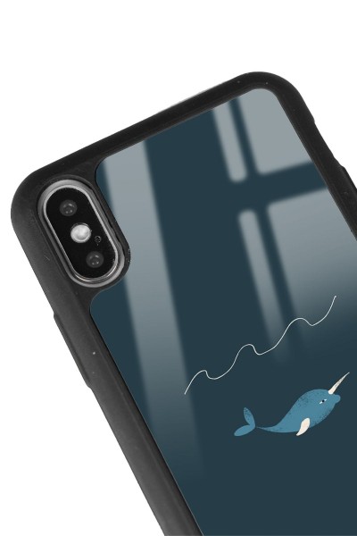 iPhone Xs Max Doodle Fish Tasarımlı Glossy Telefon Kılıfı