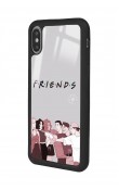iPhone Xs Max Doodle Friends Tasarımlı Glossy Telefon Kılıfı