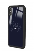 iPhone Xs Max Doodle Punk Tasarımlı Glossy Telefon Kılıfı