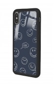 iPhone Xs Max Doodle Smile Tasarımlı Glossy Telefon Kılıfı