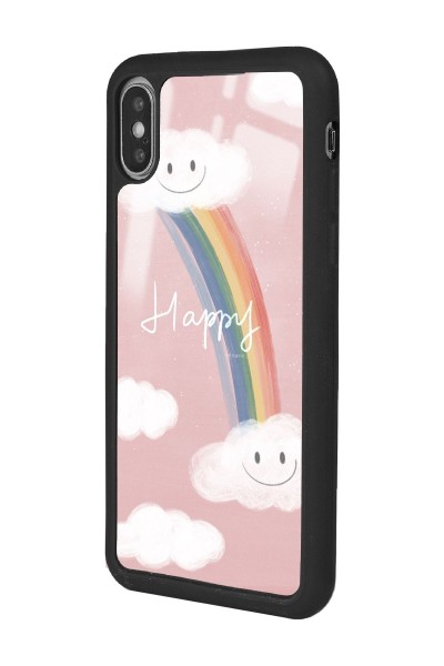 iPhone Xs Max Happy Cloude Tasarımlı Glossy Telefon Kılıfı