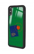 iPhone Xs Max Happy Green Tasarımlı Glossy Telefon Kılıfı