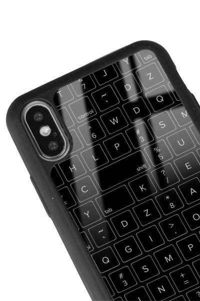iPhone Xs Max Keyboard Tasarımlı Glossy Telefon Kılıfı