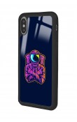 iPhone Xs Max Neon Astronot Tasarımlı Glossy Telefon Kılıfı