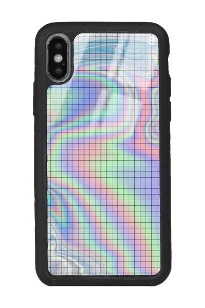 iPhone Xs Max Neon Dama Tasarımlı Glossy Telefon Kılıfı