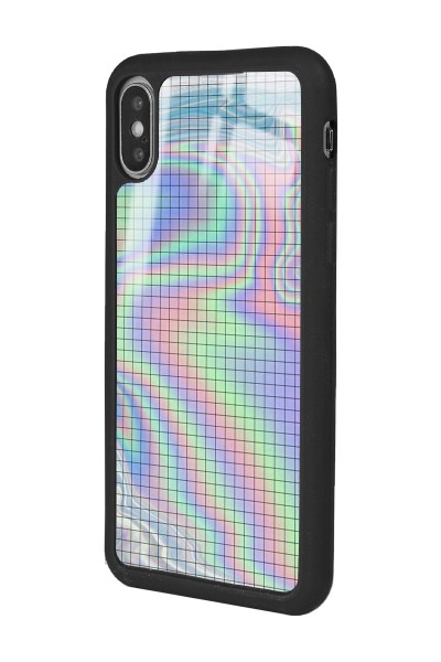 iPhone Xs Max Neon Dama Tasarımlı Glossy Telefon Kılıfı