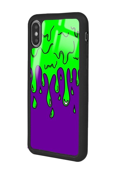 iPhone Xs Max Neon Damla Tasarımlı Glossy Telefon Kılıfı