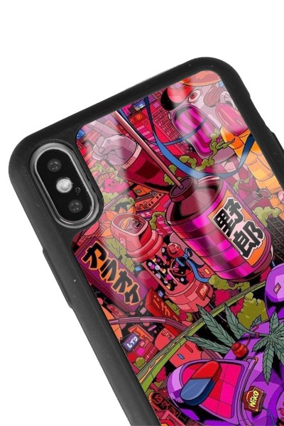 iPhone Xs Max Neon Island Tasarımlı Glossy Telefon Kılıfı