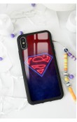 iPhone Xs Max Neon Superman Tasarımlı Glossy Telefon Kılıfı
