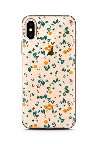 Iphone Xs Max Uyumlu Çiçek Bahçesi Tasarımlı Süper Şeffaf Silikon Telefon Kılıfı