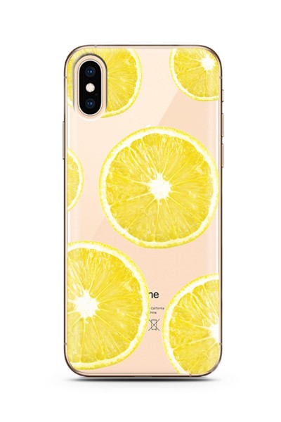 iPhone Xs Max Uyumlu Limon Dilimi Tasarımlı Süper Şeffaf Silikon Telefon Kılıfı