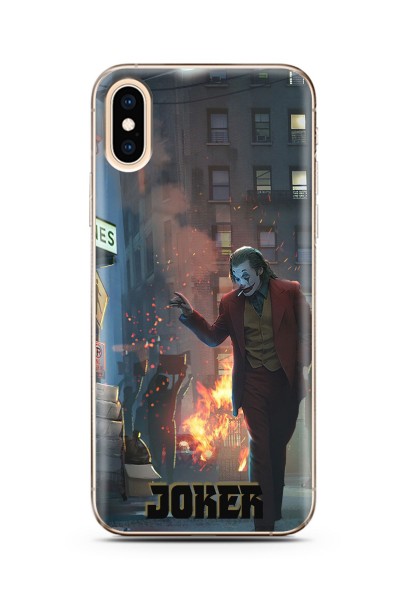 Joker Tasarımlı Süper Şeffaf Silikon Telefon Kılıfı iPhone Xs Max