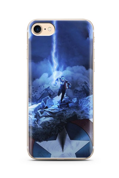 Kaptan Amerika Tasarım Süper Şeffaf Silikon iPhone 7 Telefon Kılıfı