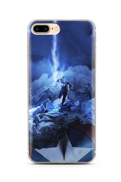 Kaptan Amerika Tasarım Süper Şeffaf Silikon Telefon Kılıfı iPhone 7 Plus