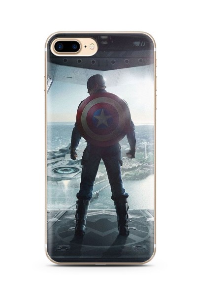 Kaptan Amerika Tasarım Süper Şeffaf Silikon Telefon Kılıfı iPhone 7 Plus