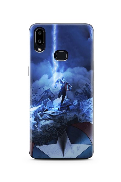 Kaptan Amerika Tasarım Süper Şeffaf Silikon Telefon Kılıfı Samsung A10s