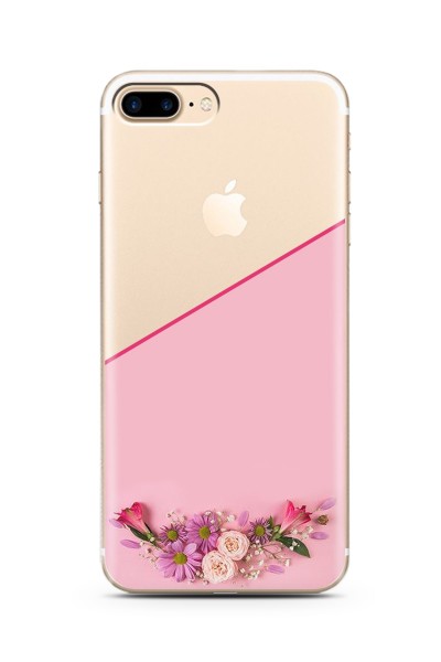 Kesik Çiçek Tasarımlı Süper Şeffaf Silikon Iphone 7 Plus Telefon Kılıfı