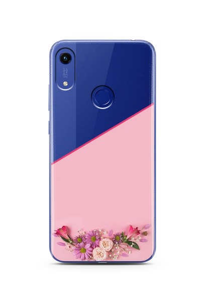 Kesik Çiçek Tasarımlı Süper Şeffaf Silikon Telefon Kılıfı Huawei Honor 8a