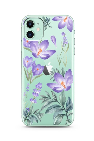 Kış Çiçeği Tasarımlı Süper Şeffaf Silikon iPhone 11 Telefon Kılıfı