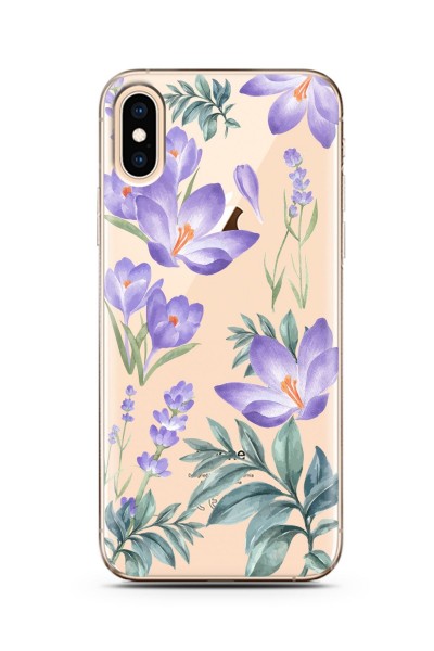 Kış Çiçeği Tasarımlı Süper Şeffaf Silikon Iphone Xs Max Telefon Kılıfı