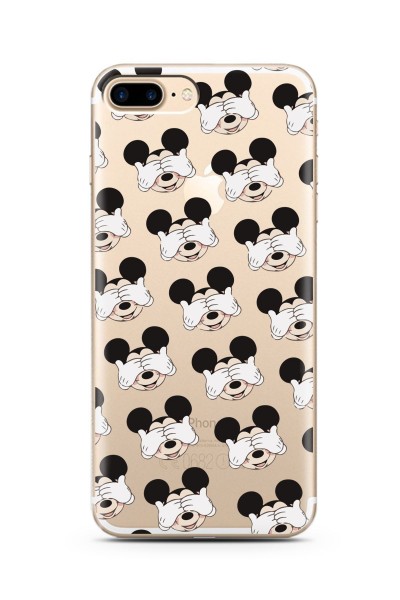 Mickey Tasarımlı Süper Şeffaf Silikon Telefon Kılıfı iPhone 7 Plus