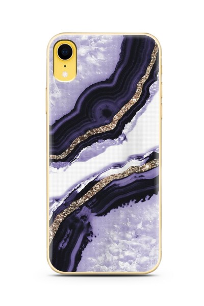 Mor Kumsal Tasarımlı Süper Şeffaf Silikon Iphone Xr Telefon Kılıfı