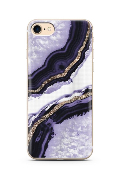 Mor Kumsal Tasarımlı Süper Şeffaf Silikon Telefon Kılıfı iPhone 7