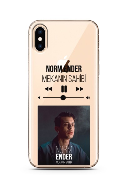 Norm Ender Mp3 Tasarımlı Süper Şeffaf Silikon iPhone Xs Max Telefon Kılıfı
