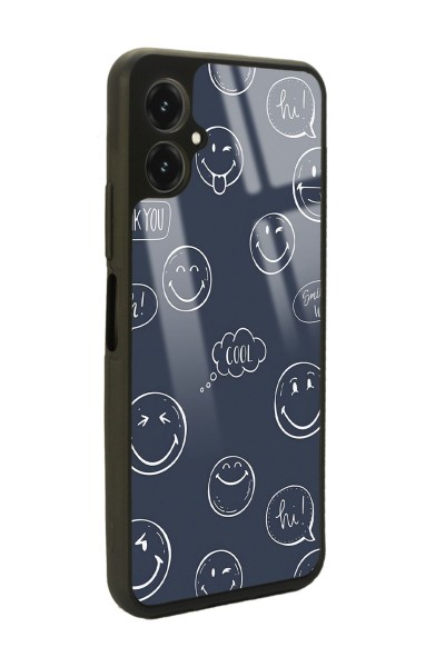 Omix X5 Doodle Smile Tasarımlı Glossy Telefon Kılıfı