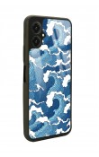 Omix X5 Mavi Dalga Tasarımlı Glossy Telefon Kılıfı