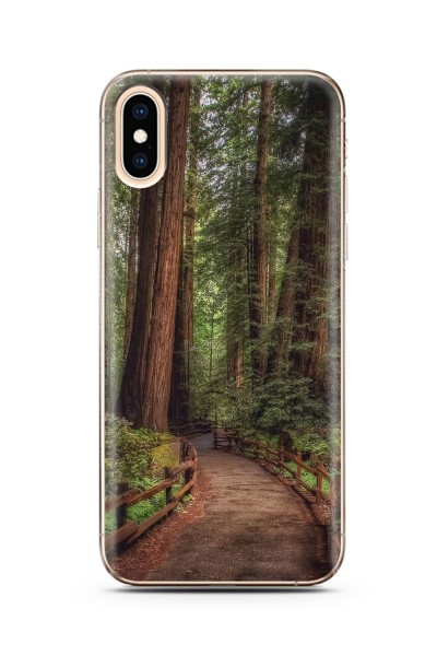 Orman Yol Tasarımlı Süper Şeffaf Silikon Telefon Kılıfı Iphone Xs Max