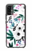 P13 Blue Max Pro Lite 2022 Beyaz Çiçek Tasarımlı Glossy Telefon Kılıfı