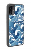 P13 Blue Max Pro Lite 2022 Mavi Dalga Tasarımlı Glossy Telefon Kılıfı