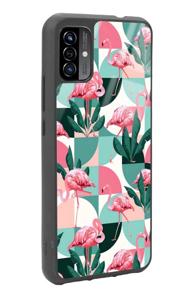 P13 Blue Max Pro Lite 2022 Retro Flamingo Duvar Kağıdı Tasarımlı Glossy Telefon Kılıfı