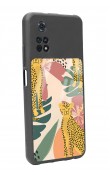 Poco M4 Pro Çiçekli Leopar Tasarımlı Glossy Telefon Kılıfı