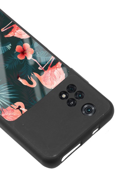 Poco M4 Pro Flamingo Leaf Tasarımlı Glossy Telefon Kılıfı
