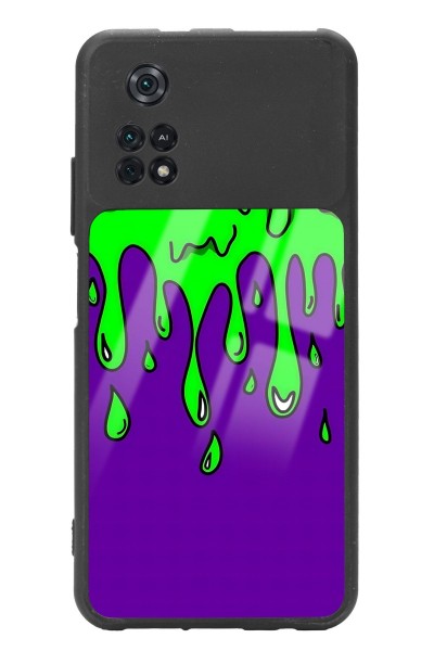 Poco M4 Pro Neon Damla Tasarımlı Glossy Telefon Kılıfı