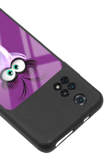 Poco M4 Pro Purple Angry Birds Tasarımlı Glossy Telefon Kılıfı