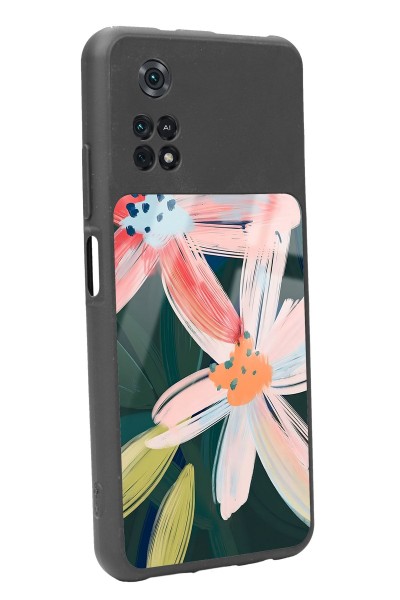 Poco M4 Pro Suluboya Çiçek Tasarımlı Glossy Telefon Kılıfı