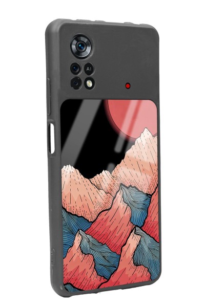 Poco X4 Pro Dağ Güneş Tasarımlı Glossy Telefon Kılıfı