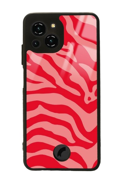 Reeder S23 Pro Max Red Zebra Tasarımlı Glossy Telefon Kılıfı